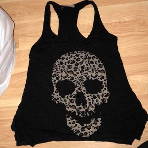 skull racer back tank top